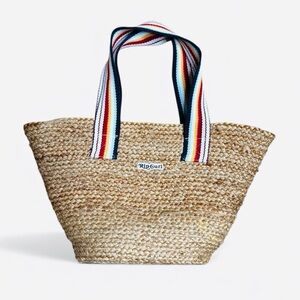 Rip Curl Natural Straw Large Bag Tote with Striped Handles